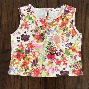Vierra Rose Bright Floral Cropped Tank